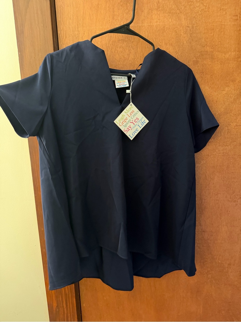 Gretchen Scott Designs Navy Short Sleeve V-Neck Tunic